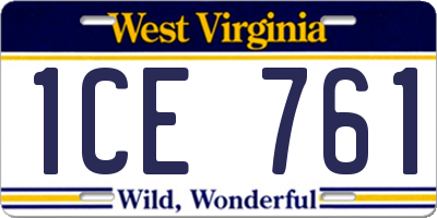 WV license plate 1CE761