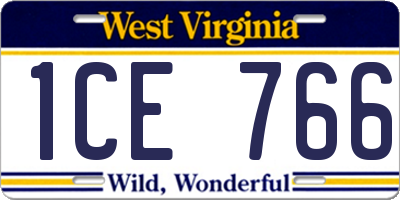 WV license plate 1CE766