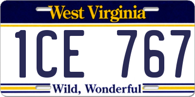 WV license plate 1CE767