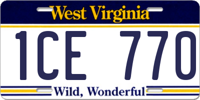 WV license plate 1CE770