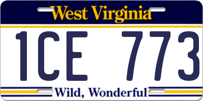 WV license plate 1CE773