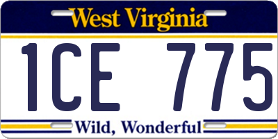 WV license plate 1CE775