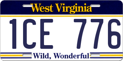 WV license plate 1CE776