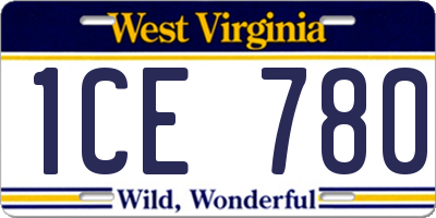 WV license plate 1CE780