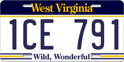 WV license plate 1CE791