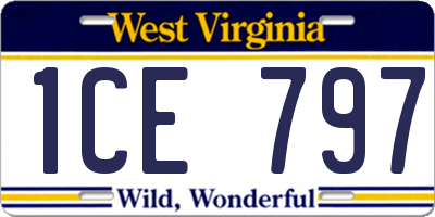 WV license plate 1CE797