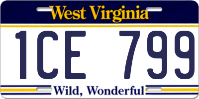 WV license plate 1CE799