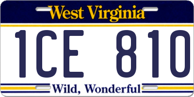 WV license plate 1CE810