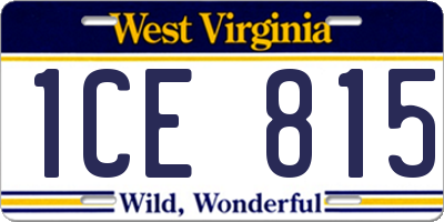 WV license plate 1CE815