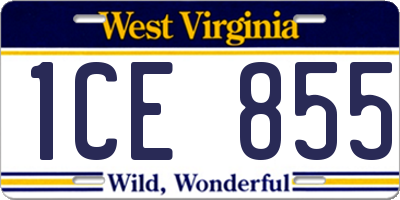 WV license plate 1CE855