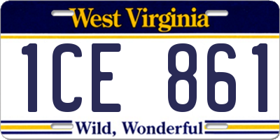 WV license plate 1CE861