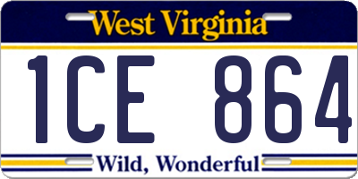 WV license plate 1CE864