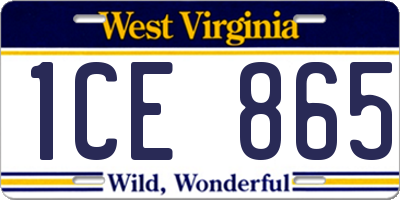 WV license plate 1CE865