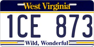 WV license plate 1CE873