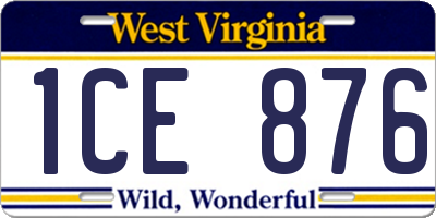 WV license plate 1CE876
