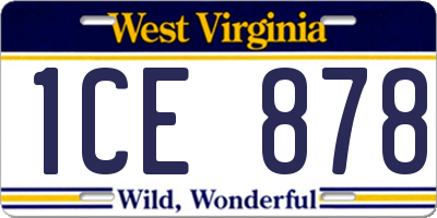 WV license plate 1CE878