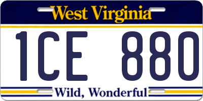 WV license plate 1CE880