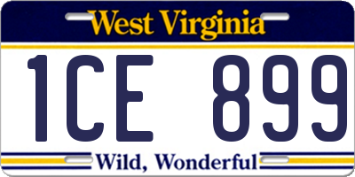 WV license plate 1CE899