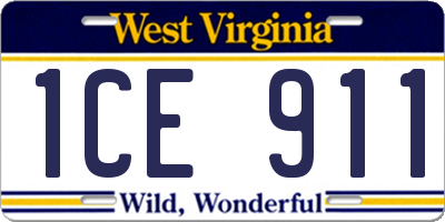 WV license plate 1CE911
