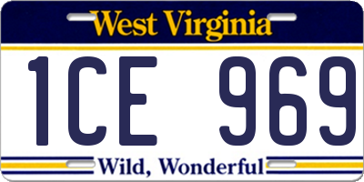 WV license plate 1CE969