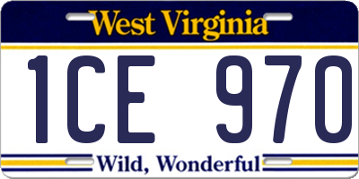 WV license plate 1CE970