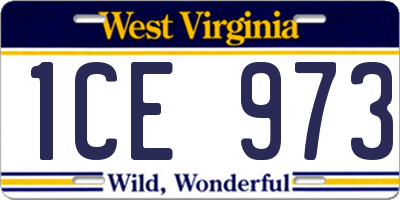 WV license plate 1CE973