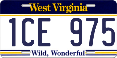 WV license plate 1CE975