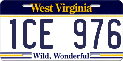 WV license plate 1CE976