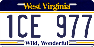 WV license plate 1CE977