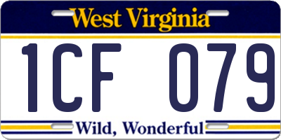 WV license plate 1CF079