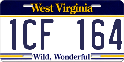 WV license plate 1CF164