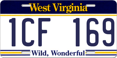 WV license plate 1CF169
