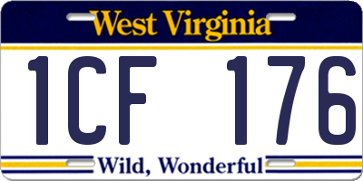 WV license plate 1CF176