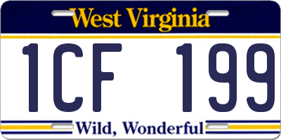 WV license plate 1CF199