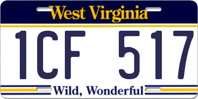 WV license plate 1CF517
