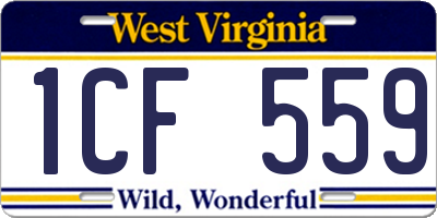 WV license plate 1CF559