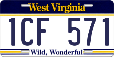 WV license plate 1CF571