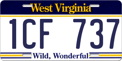 WV license plate 1CF737