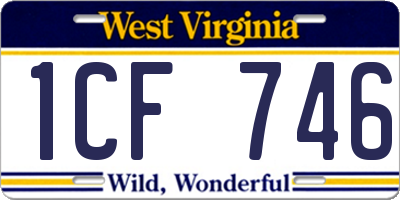 WV license plate 1CF746