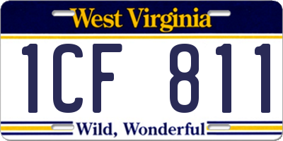 WV license plate 1CF811