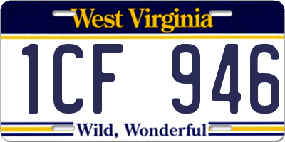 WV license plate 1CF946