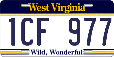 WV license plate 1CF977