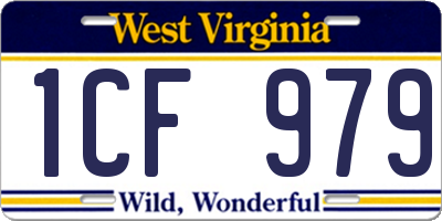 WV license plate 1CF979