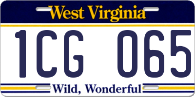 WV license plate 1CG065
