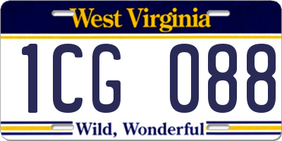 WV license plate 1CG088