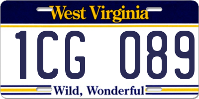 WV license plate 1CG089