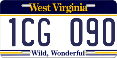 WV license plate 1CG090