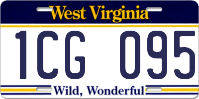 WV license plate 1CG095