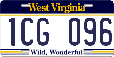WV license plate 1CG096
