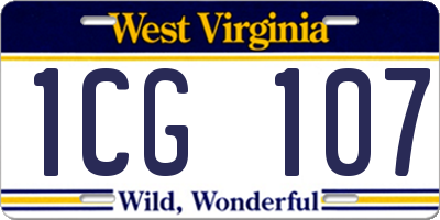 WV license plate 1CG107